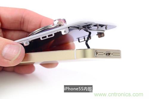 土豪金iPhone 5S拆解：內部結構升級，維修難度增加