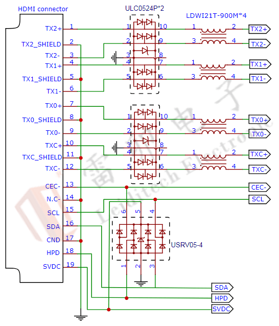 MHL接口的靜電保護方案 