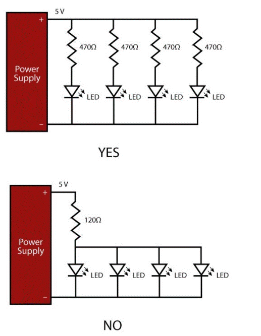 如何為L(zhǎng)ED選擇限流電阻的值